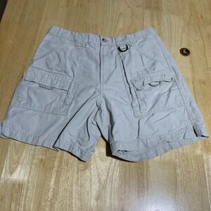 Columbia Sportswear Men's Cargo Shorts Hiking Flat Front Khaki‎ Size L
